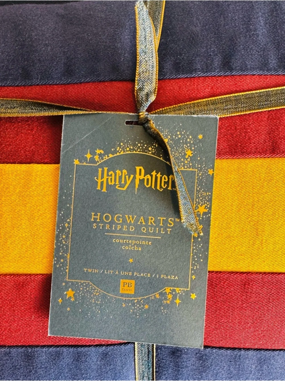 VHarry Potter Hogwarts Striped Quilt Twin Pottery Barn Teen New w/ Tags!